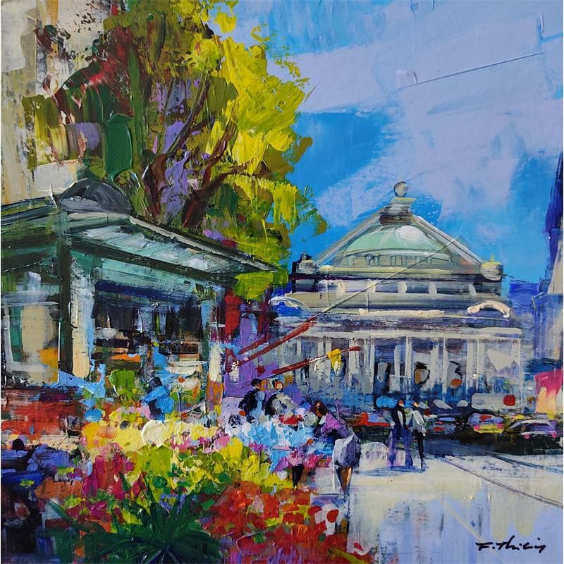 Peinture Le kiosque par Frédéric Thiery | Tableau Figuratif Paysages Acrylique
