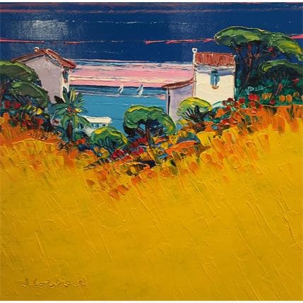 Peinture Eté ensoleillé par Corbière Liisa | Tableau Figuratif Huile Paysages