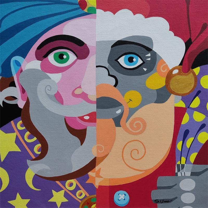 Painting SOLO EN NAVIDAD by S.Uria | Painting Figurative Portrait Acrylic