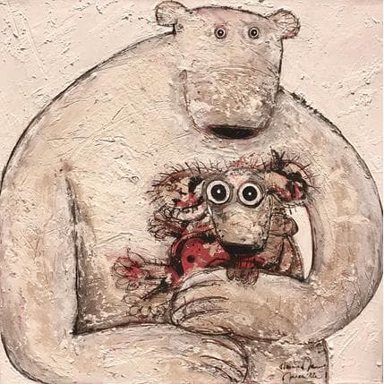 Peinture Mon doudou par Maury Hervé | Tableau Figuratif Animaux