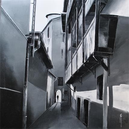 Peinture Traboule par Galloro Maurizio | Tableau Figuratif Huile Urbain