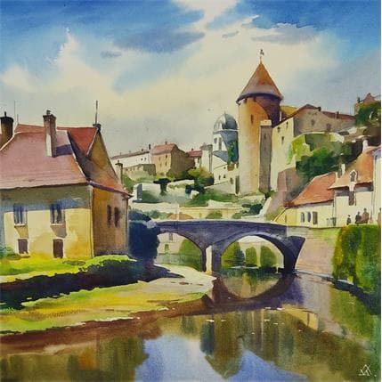 Peinture Bourgogne 19 par Khodakivskyi Vasily | Tableau Figuratif Aquarelle Urbain