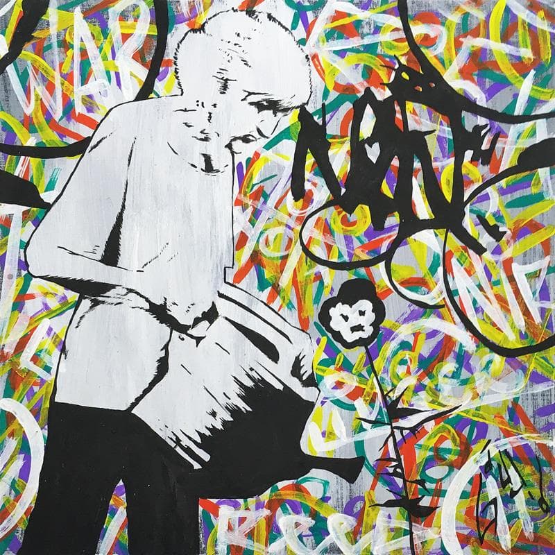 Painting Lonely times by Di Vicino Gaudio Alessandro | Painting Street art Life style Acrylic