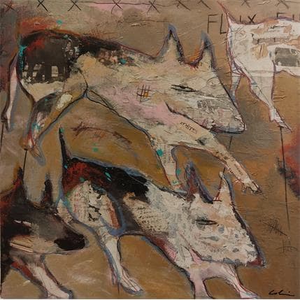 Peinture Poètes nomades par Colin Sylvie | Tableau Art Singulier Acrylique Animaux