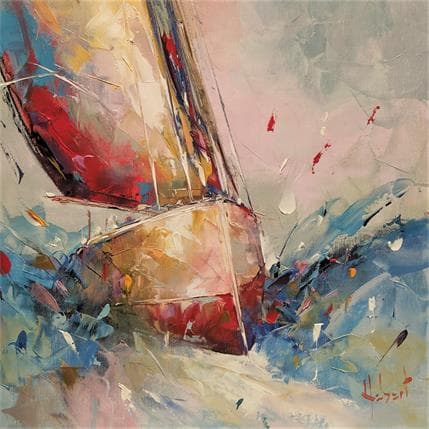 Peinture PRIS DE VITESSE par Hébert Franck | Tableau Figuratif Huile Marine