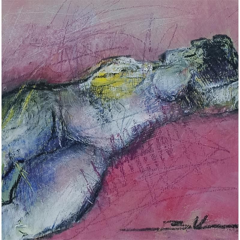 Peinture Mes rêves en roses par Kerbastard Béatrice | Tableau Figuratif Nu Acrylique