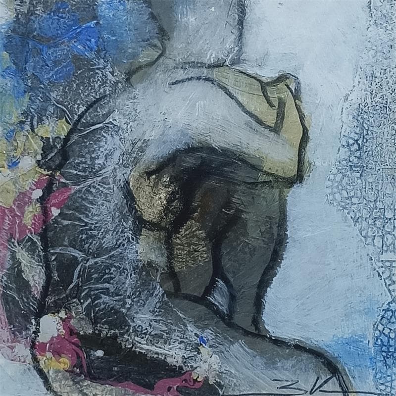 Painting I can't sleep by Kerbastard Béatrice | Painting Figurative Nude Acrylic