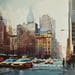 Pintura New York m6 por Khodakivskyi Vasily | Pintura Figurativo Urbano Acuarela