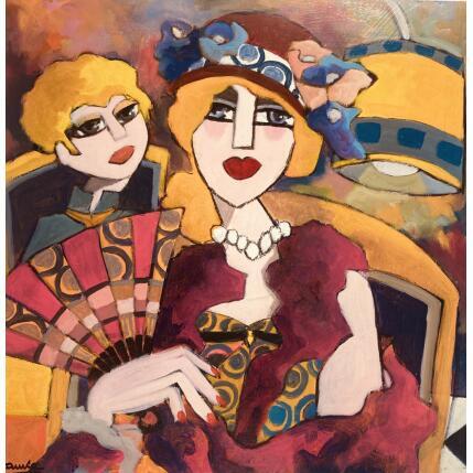 Painting Tout de rose vêtue by Fauve | Painting Figurative Oil Life style