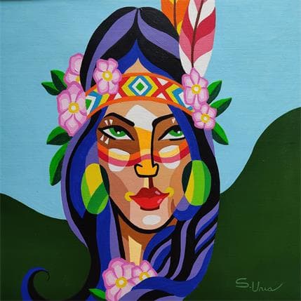 Peinture INDIA par S.Uria | Tableau Figuratif Acrylique Portraits