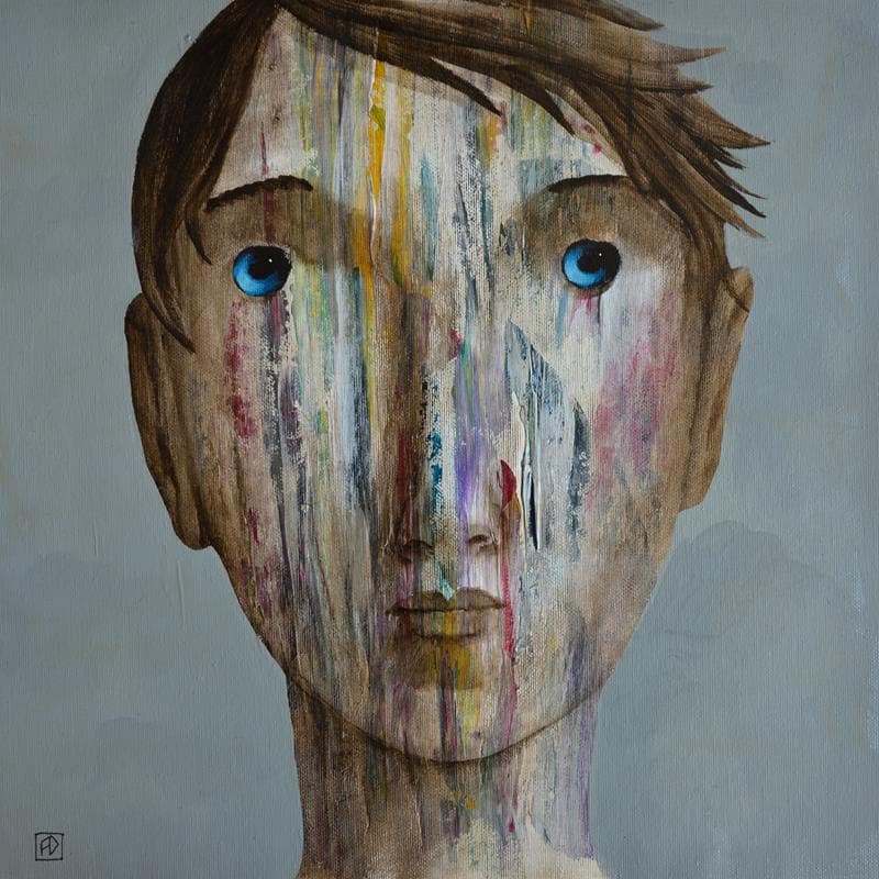 Painting Cy 8 by Delaube Fabien | Painting Figurative Portrait Oil