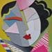 Painting Cubist Head by Gustavsen Karl | Painting Figurative Portrait