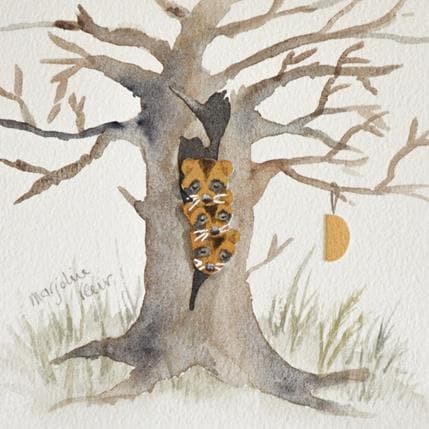 Peinture Frérots par Marjoline Fleur | Tableau Art naïf Animaux