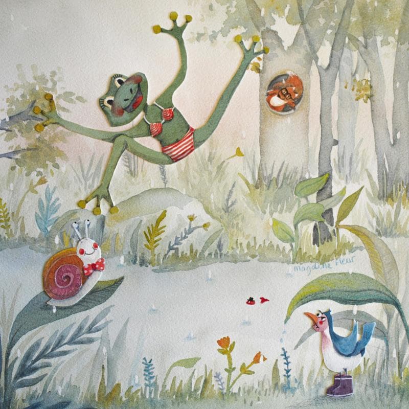 Peinture Reinette par Marjoline Fleur | Tableau Art naïf Animaux