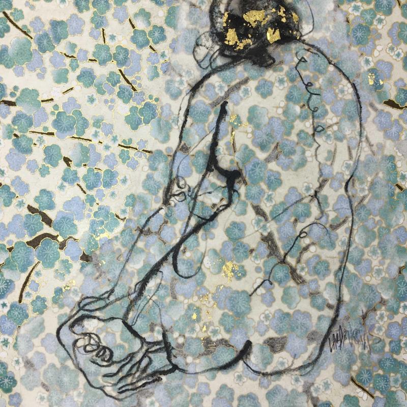 Painting La vie en fleurs 3 by Labarussias | Painting Figurative Nude