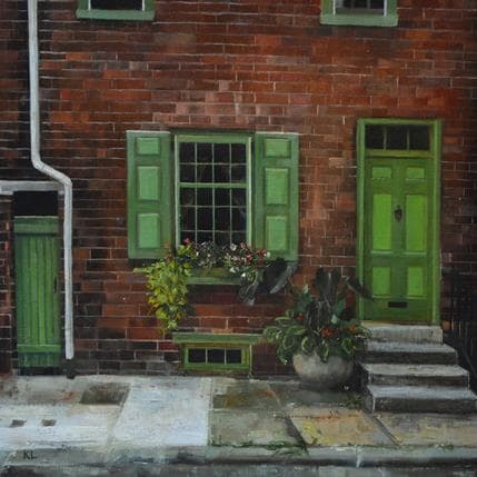 Peinture Philadelphia ro house par Lokotska Katie  | Tableau Figuratif Huile Urbain