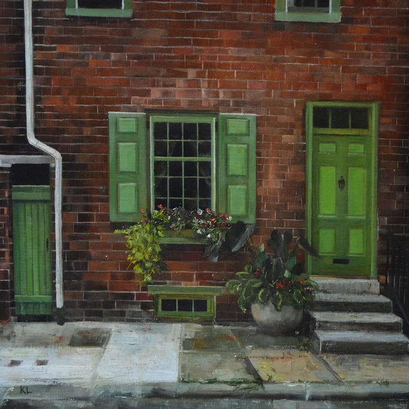 Painting Philadelphia ro house by Lokotska Katie  | Painting Figurative Urban Oil