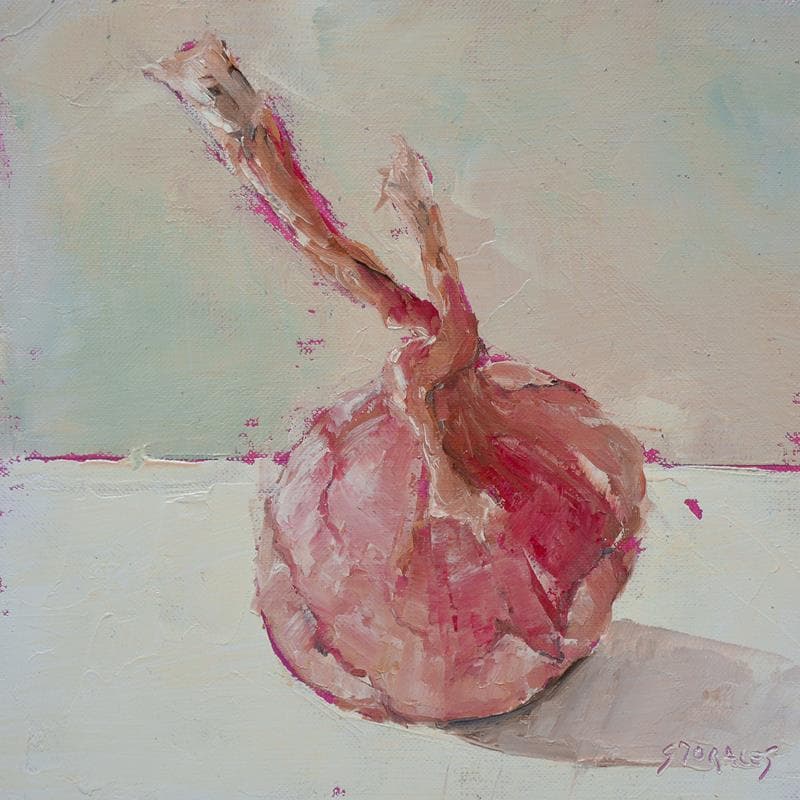 Peinture Oignon par Morales Géraldine | Tableau Figuratif Natures mortes Huile Acrylique
