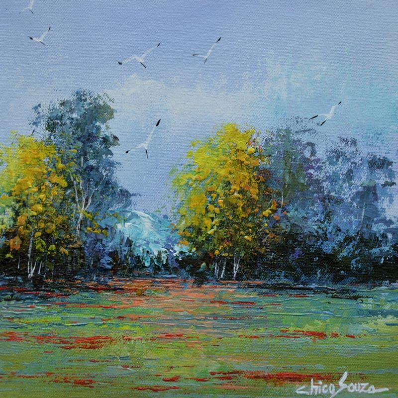 Painting Morro azul by Chico Souza | Painting Figurative Landscapes Oil