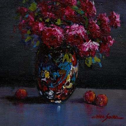 Peinture Peach and porcelain par Chico Souza | Tableau Figuratif Huile Natures mortes