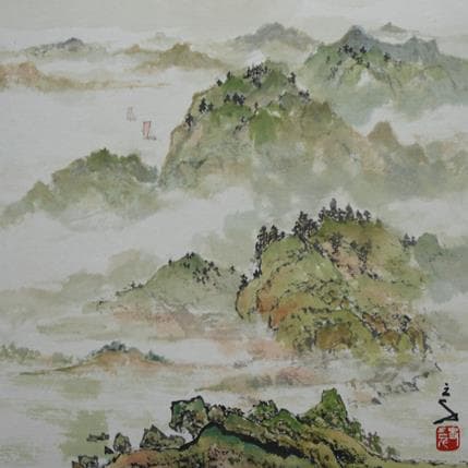Painting The light of lake by Sanqian | Painting Figurative Landscapes