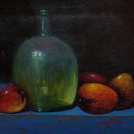 Peinture Vidro e mangas maduras par Chico Souza | Tableau Figuratif Huile Natures mortes