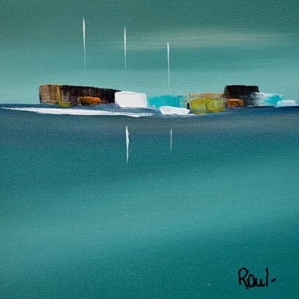 Painting Symphonie marine by Roussel Marie-Ange et Fanny | Painting Abstract Oil Marine