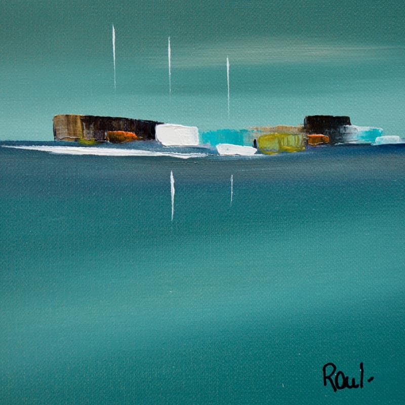 Painting Symphonie marine by Roussel Marie-Ange et Fanny | Painting Abstract Marine Oil