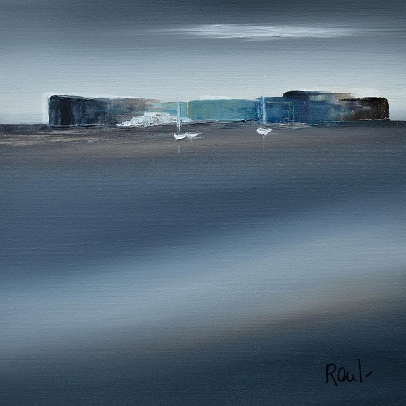 Peinture Ambiance marine par Roussel Marie-Ange et Fanny | Tableau Abstrait Marine Huile