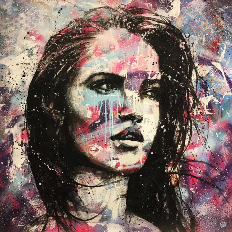 Peinture First Crush par Graffmatt | Tableau Street Art Portraits Acrylique
