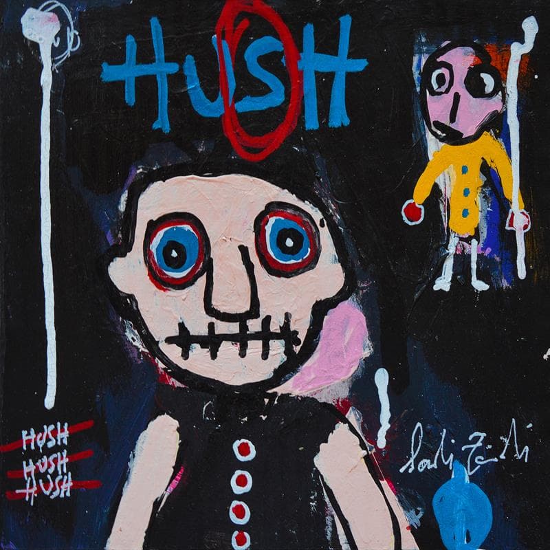 Gemälde ST 4 von Zaïdi Larbi | Gemälde Art brut Porträt Acryl