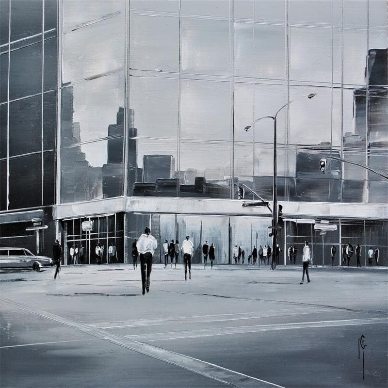 Gemälde La marche urbaine von Galloro Maurizio | Gemälde Figurativ Urban Öl