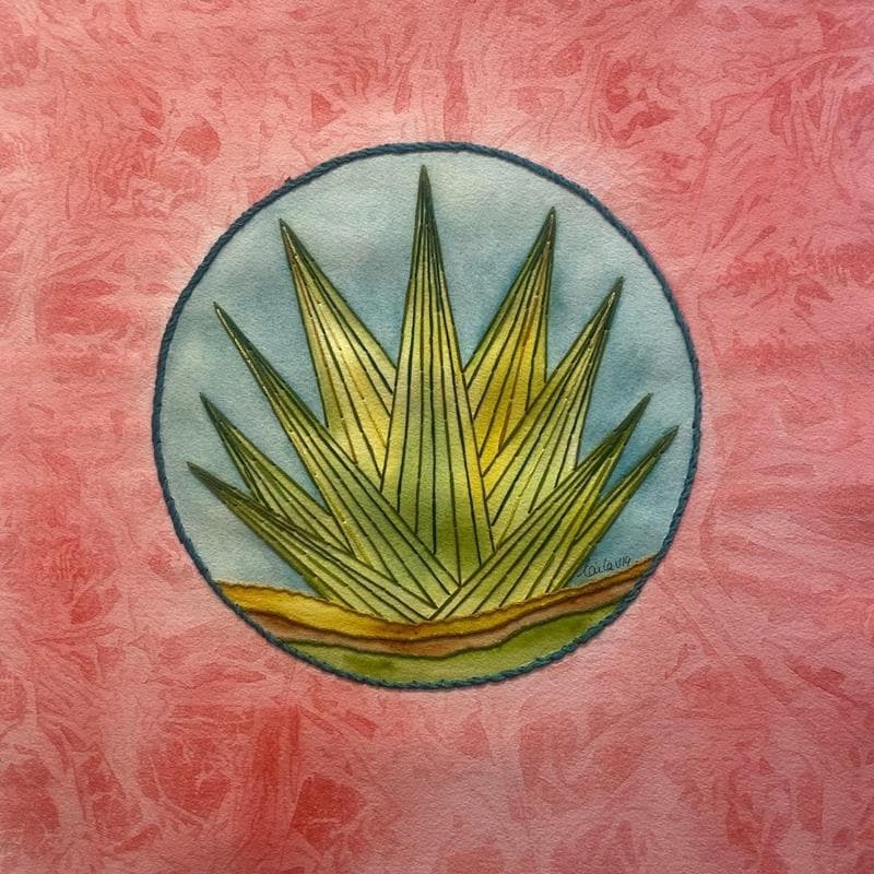 Peinture Circle Maguey par Vazquez Laila | Tableau Figuratif Paysages Aquarelle
