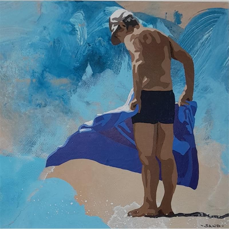 Painting Serviette outre atlantique by Sand | Painting Figurative Life style Acrylic