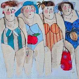 Peinture Margot Suzan Louise Charlotte par Colombo Cécile | Tableau Figuratif Acrylique Scènes de vie