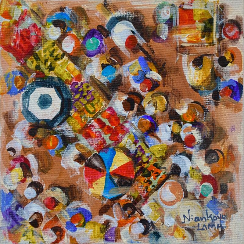 Painting Couleurs tropicales by Lama Niankoye | Painting Figurative Life style Acrylic