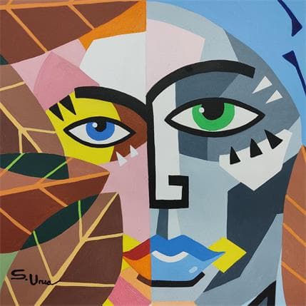 Peinture MUY CERCA par S.Uria | Tableau Figuratif Acrylique Portraits