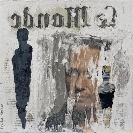 Painting ECOUTONS LE MONDE by Rocco Sophie | Painting Abstract Acrylic, Gluing, Oil, Sand Minimalist