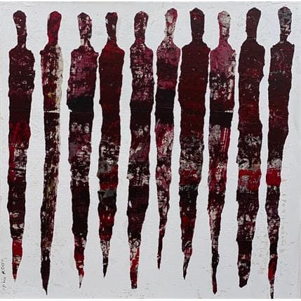 Painting CHERRY BLOSSOM by Rocco Sophie | Painting Abstract Acrylic, Gluing, Oil, Sand Minimalist