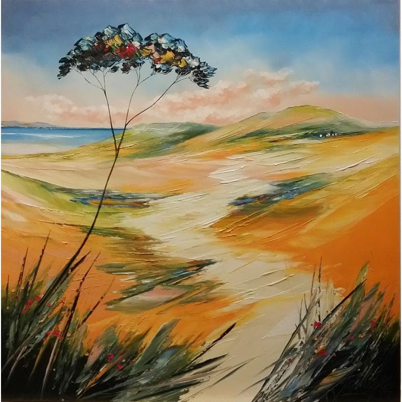 Peinture Le chemin Saint Bernard à Vallauris par Fonteyne David | Tableau Figuratif Paysages Huile Acrylique