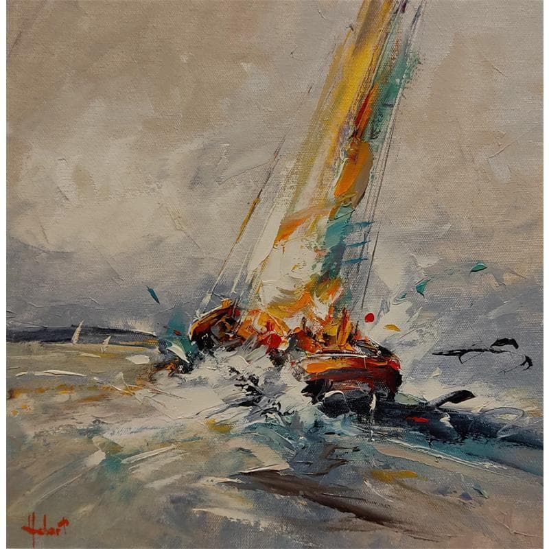 Peinture tempête par Hébert Franck | Tableau Figuratif Marine Huile