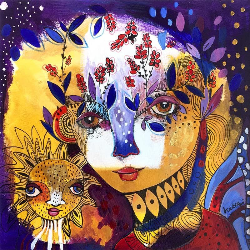 Painting Nous sommes le vivant by Ketfa Laure | Painting Raw art Portrait Acrylic