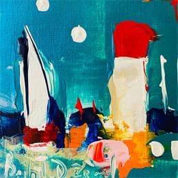 Gemälde Sous les étoiles 2/2 von Bastide d´Izard Armelle | Gemälde Abstrakt Öl Landschaften