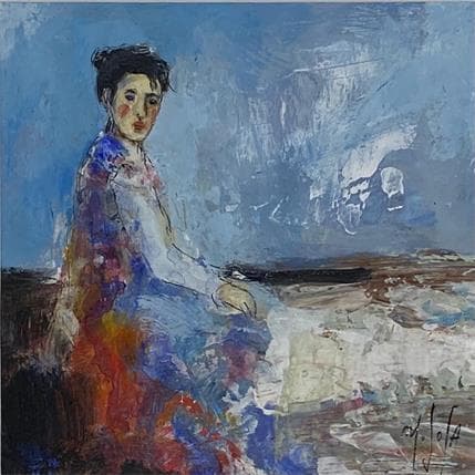 Painting Bord de mer by De Sousa Miguel | Painting Raw art Portrait