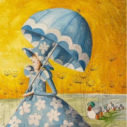 Painting La Yuppi con i paperi di legno by Nai | Painting Surrealism Textile, Watercolor