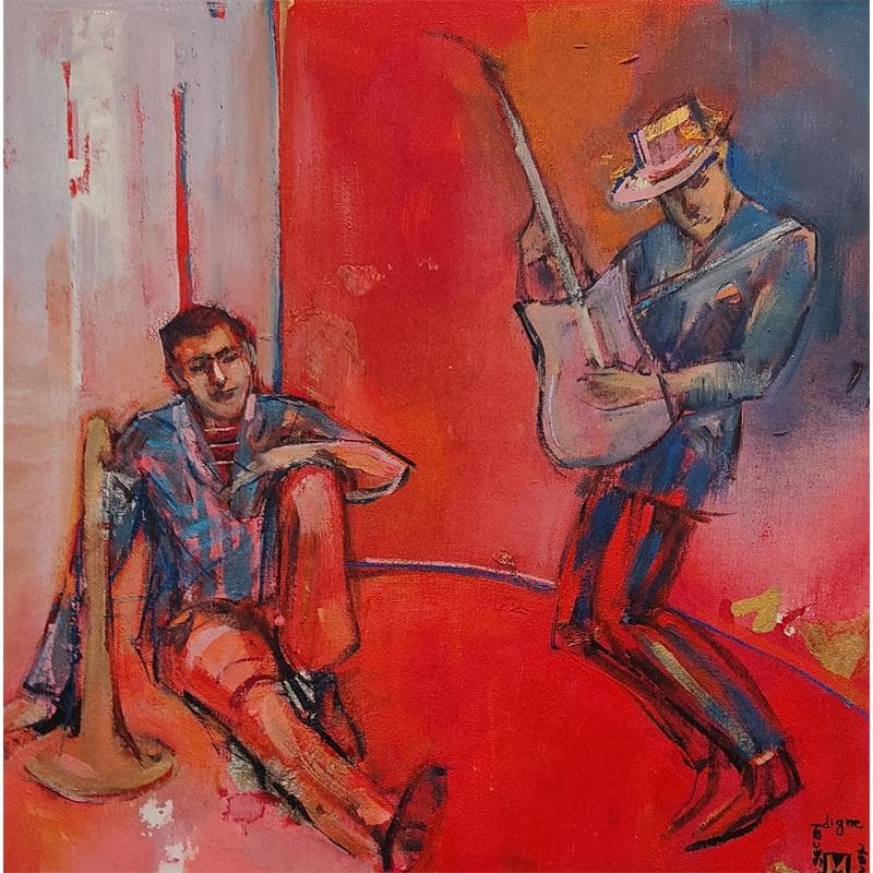 Painting Le repos by Machi | Painting Figurative Life style Oil Acrylic