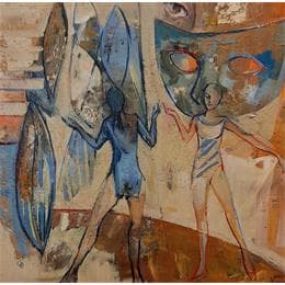 Pintura Le masque por Machi | Pintura Figurativo Aceite, Acrílico Life style