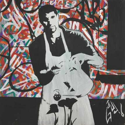 Peinture man's job par Di Vicino Gaudio Alessandro | Tableau Street Art Acrylique, Graffiti scènes de vie