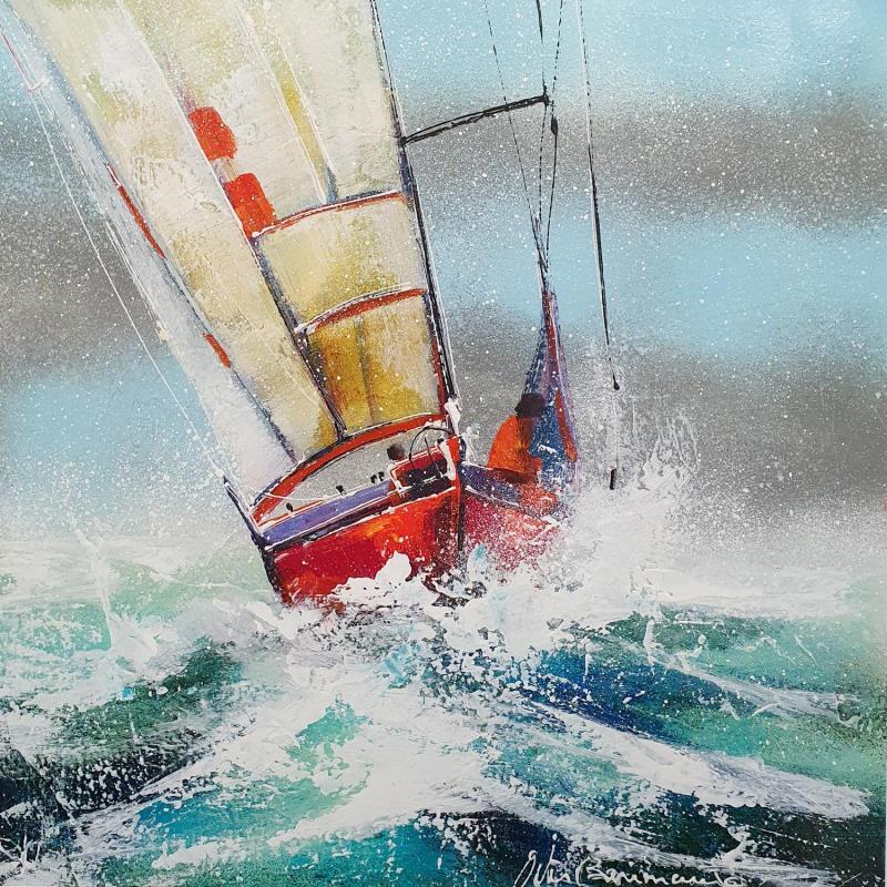 Painting Neige en Mer by Ortis-Bommarito Nicole | Painting Figurative Marine Acrylic