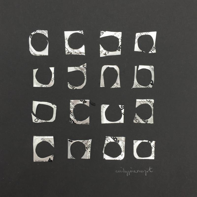 Painting EJM 008 by Marjot Emily Jane  | Painting Subject matter Minimalist Gluing Upcycling